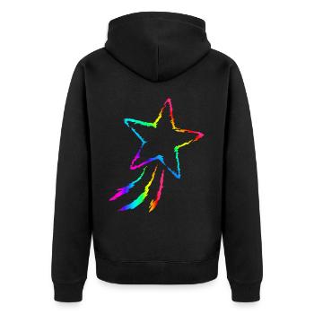 Étoile filante - Veste à capuche bio Premium Unisexe - noir - Dos - Nico (187cm)