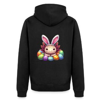 Axolotl de Pâques - Joyeuses Pâques - Veste à capuche bio Premium Unisexe - noir - Dos - Nico (187cm)