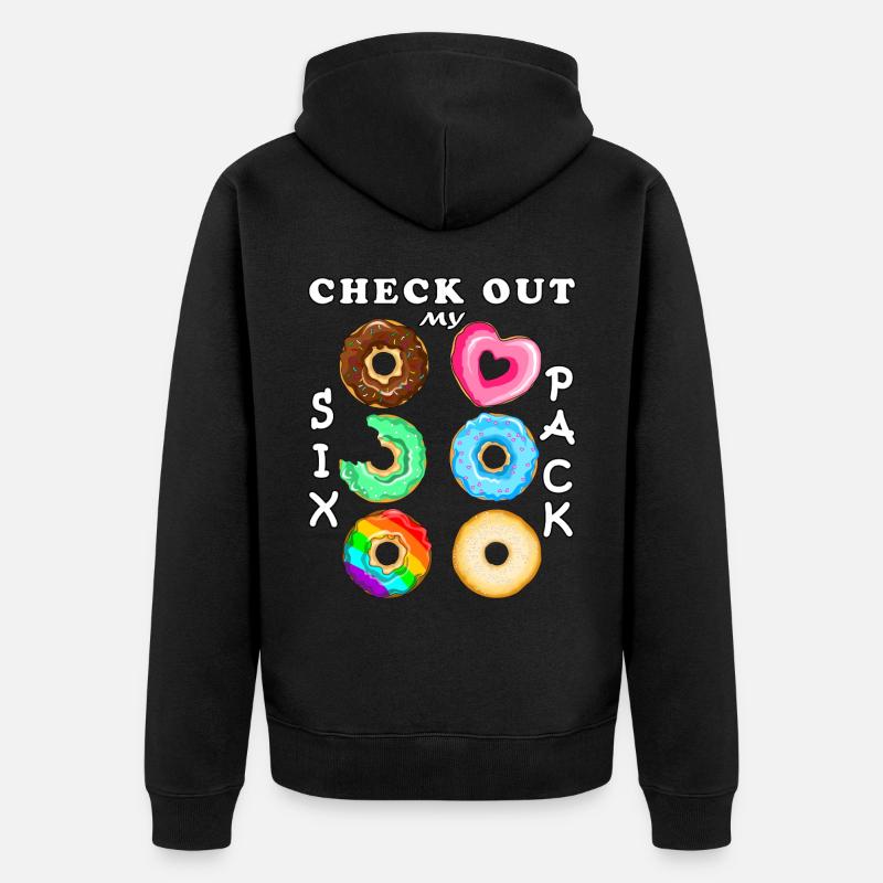 Découvrez mes beignets Sixpack - Veste à capuche bio Premium Unisexe - noir