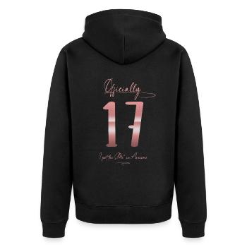 Cadeau officiel de fille d’anniversaire de 17 ans - Veste à capuche bio Premium Unisexe - noir - Dos - Nico (187cm)