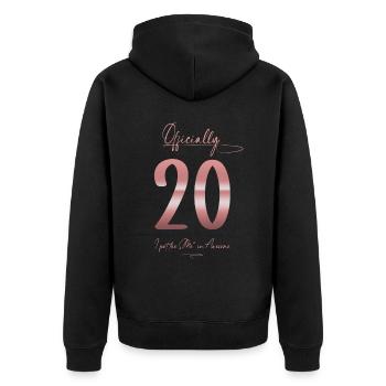 Cadeau officiel pour les femmes à l’occasion des 20 ans de sa vie - Veste à capuche bio Premium Unisexe - noir - Dos - Nico (187cm)