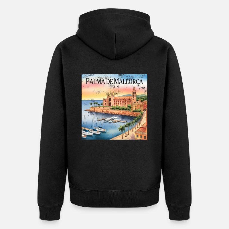Palma de Majorque - Veste à capuche bio Premium Unisexe - noir