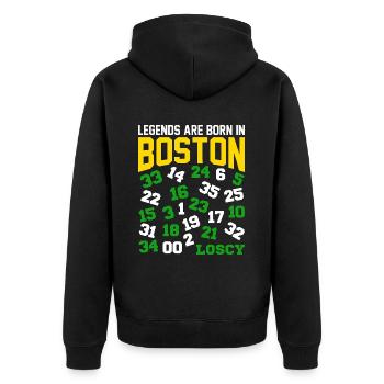 LEGENDS ARE BORN IN BOSTON - BASKET - Unisex Premium Organic Zip Hoodie - black - Back - Nico (187cm)
