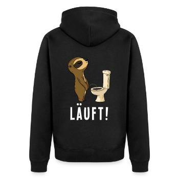 Sloth pees tomorrow funny saying runs - Unisex Premium Organic Zip Hoodie - black - Back - Nico (187cm)