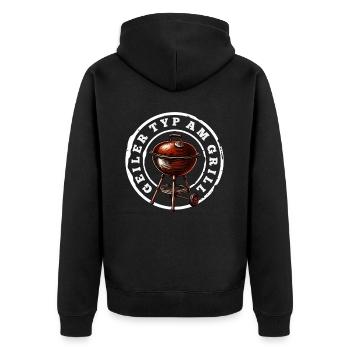 Guy At The Grill Funny Grilling Gift Dad - Unisex Premium Organic Zip Hoodie - black - Back - Nico (187cm)