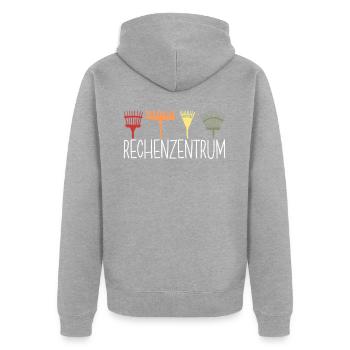 Rechenzentrum Hobbygärtner Gärten Geschenk - Unisex Premium Bio Zip Hoodie - Grau meliert - Hinten - Nico (187cm)