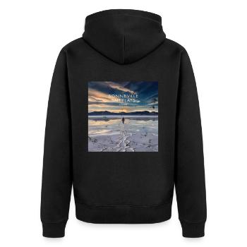 Bonneville Salt Flats, Utah - Unisex Premium Organic Zip Hoodie - black - Back - Nico (187cm)