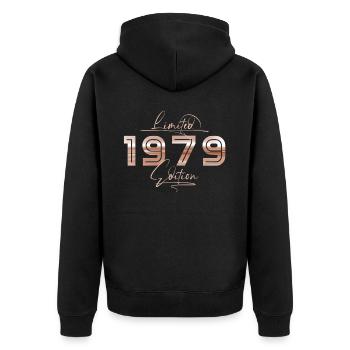 Limited 1979 Edition Retro Geburtstag Geschenk - Unisex Premium Bio Zip Hoodie - Schwarz - Hinten - Nico (187cm)
