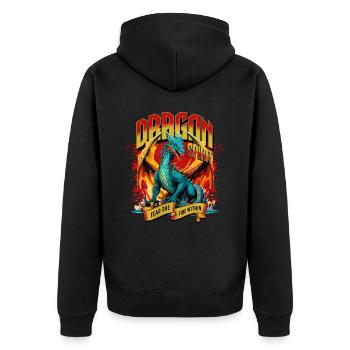 Dragon Fantasy Magic Mysticism Mythology Creature - Unisex Premium Organic Zip Hoodie - black - Back - Nico (187cm)