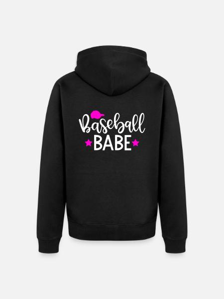 Baseball Babe - Unisex Premium Organic Zip Hoodie - black