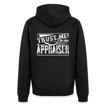 Appraiser Trust Me I am An Appraiser - Unisex Premium Organic Zip Hoodie - black - Back - Nico (187cm)