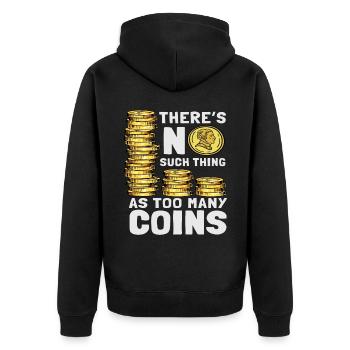 Coin Collector Coin Collect Money Gift Idea - Unisex Premium Organic Zip Hoodie - black - Back - Nico (187cm)
