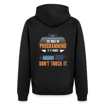 Programmer Programming Code Computer - Unisex Premium Organic Zip Hoodie - black - Back - Nico (187cm)