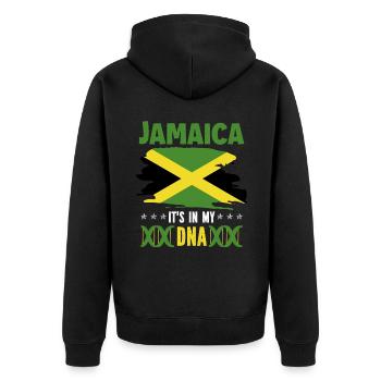 Jamaica Rasta Rastafari Reggae Jamaican - Unisex Premium Organic Zip Hoodie - black - Back - Nico (187cm)