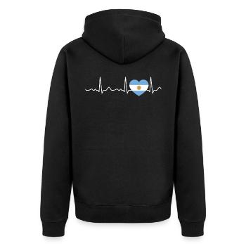 Argentine - battement de cœur, pouls, ligne cardiaque, ECG - Veste à capuche bio Premium Unisexe - noir - Dos - Nico (187cm)