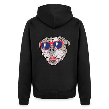 Sunglasses Cute Adorable Dog For Certified Dog - Unisex Premium Bio Zip Hoodie - Schwarz - Hinten - Nico (187cm)