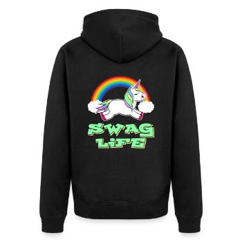 Swag Life Fairy Tale Magic Colorful Myth - Unisex Premium Organic Zip Hoodie - black - Back - Nico (187cm)