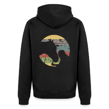 Life Is Better With Horses Design Horsing Shirt - Unisex Premium Organic Zip Hoodie - black - Back - Nico (187cm)