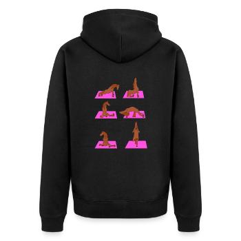 Yoga Life Is Better With Horses Design Horsing - Unisex Premium Bio Zip Hoodie - Schwarz - Hinten - Nico (187cm)