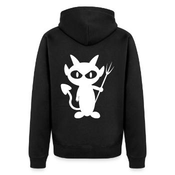 T-shirt Diable Blanc - Veste à capuche bio Premium Unisexe - noir - Dos - Nico (187cm)