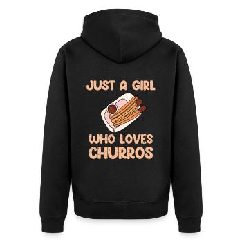 Churro Gift Mexico Food - Unisex Premium Organic Zip Hoodie - black - Back - Nico (187cm)