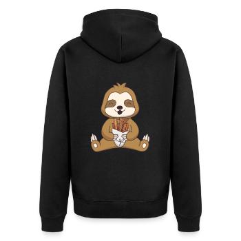 Churro Gift Mexico Food - Unisex Premium Organic Zip Hoodie - black - Back - Nico (187cm)