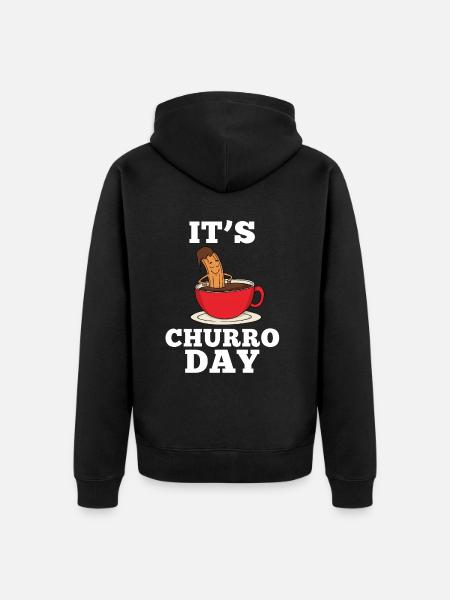 Churro Gift Mexico Food - Unisex Premium Organic Zip Hoodie - black