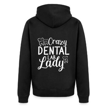 Zahntechniker arbeiten Zahnarzt Geschenk - Unisex Premium Bio Zip Hoodie - Schwarz - Hinten - Nico (187cm)