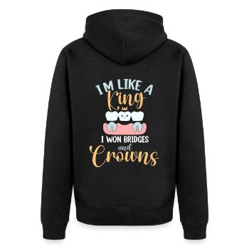 Zahntechniker arbeiten Zahnarzt Geschenk - Unisex Premium Bio Zip Hoodie - Schwarz - Hinten - Nico (187cm)
