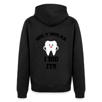 Zahntechniker arbeiten Zahnarzt Geschenk - Unisex Premium Bio Zip Hoodie - Schwarz - Hinten - Nico (187cm)