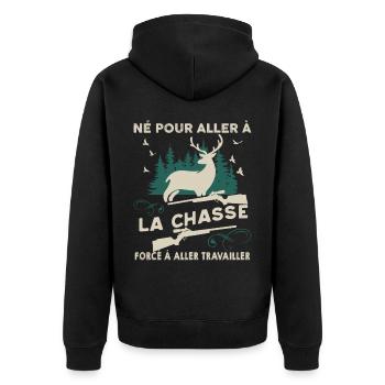 Aller à la chasse au sanglier Cadeau Homme - Veste à capuche bio Premium Unisexe - noir - Dos - Nico (187cm)