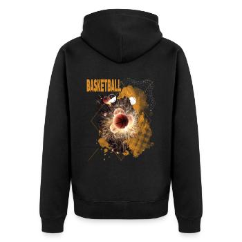 Basketteur Basketteur Dunking Sport Gold Fan - Veste à capuche bio Premium Unisexe - noir - Dos - Nico (187cm)
