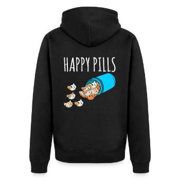Pocket Persian Cute Feline Feral Meow Pet Animals - Unisex Premium Bio Zip Hoodie - Schwarz - Hinten - Nico (187cm)