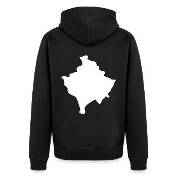 Drapeau de la carte du Kosovo - Veste à capuche bio Premium Unisexe - noir - Dos - Nico (187cm)