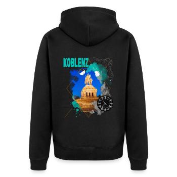 Koblenz Germany City Skyline Vintage Retro - Unisex Premium Organic Zip Hoodie - black - Back - Nico (187cm)