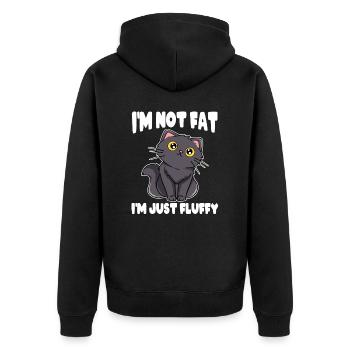 Meow Persian Overweight Obese Large Big I'm Not - Unisex Premium Organic Zip Hoodie - black - Back - Nico (187cm)