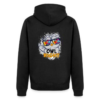 Owl Lover? A Perfect Owls Tee Love Owls Owl Right - Unisex Premium Bio Zip Hoodie - Schwarz - Hinten - Nico (187cm)