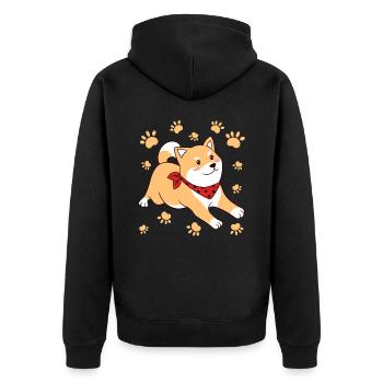 Paws Animal Dog Design For Paw Owners Claws Bark - Unisex Premium Organic Zip Hoodie - black - Back - Nico (187cm)