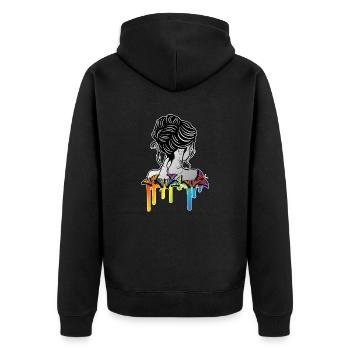 Butterfly Top For Butterfly Enthusiast And Lovers - Unisex Premium Bio Zip Hoodie - Schwarz - Hinten - Nico (187cm)