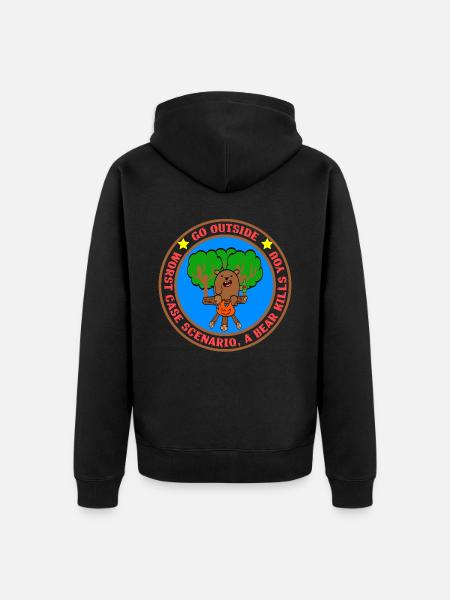 Go Outside Worst Case Scenario A Bear Kills You - Unisex Premium Bio Zip Hoodie - Schwarz
