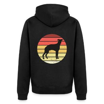 Retro Vintage Paws Animal Dog Design For Paw - Unisex Premium Organic Zip Hoodie - black - Back - Nico (187cm)