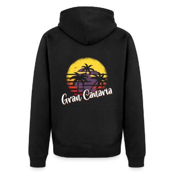 "Gran Canaria Island Spain" T-shirt Design Sun - Veste à capuche bio Premium Unisexe - noir - Dos - Nico (187cm)