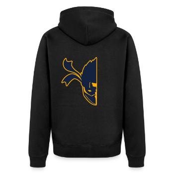 Half Face Ninja Karate Martial Arts Fencer Ninja - Unisex Premium Organic Zip Hoodie - black - Back - Nico (187cm)