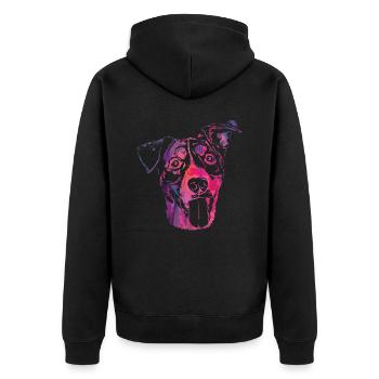 Abstract Paws Animal Dog Design For Paw Owners - Unisex Premium Organic Zip Hoodie - black - Back - Nico (187cm)