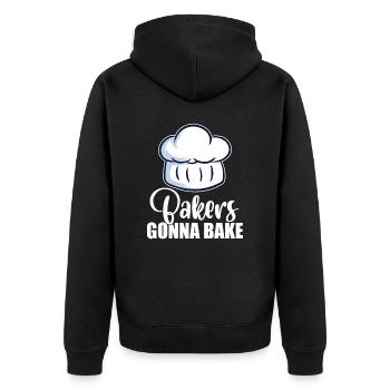 Bake Food Butter Snack Cake Baking Collection - Unisex Premium Organic Zip Hoodie - black - Back - Nico (187cm)