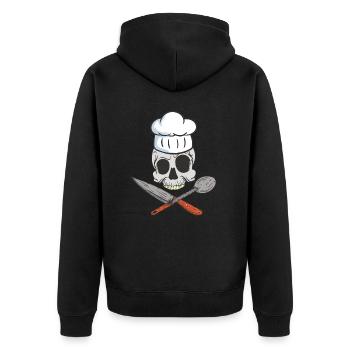 Bake Food Butter Snack Cake Baking T-shirt Design - Unisex Premium Organic Zip Hoodie - black - Back - Nico (187cm)