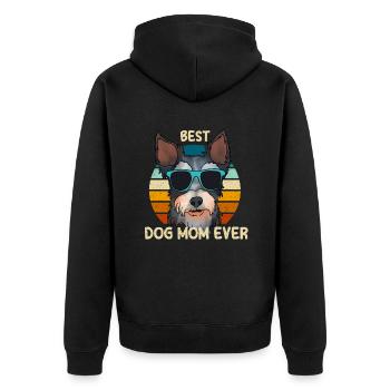 Zwergschnauzer - Unisex Premium Bio Zip Hoodie - Schwarz - Hinten - Nico (187cm)