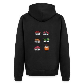 Zwergschnauzer - Unisex Premium Bio Zip Hoodie - Schwarz - Hinten - Nico (187cm)