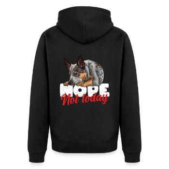 Australian Cattle Dog - Unisex Premium Bio Zip Hoodie - Schwarz - Hinten - Nico (187cm)