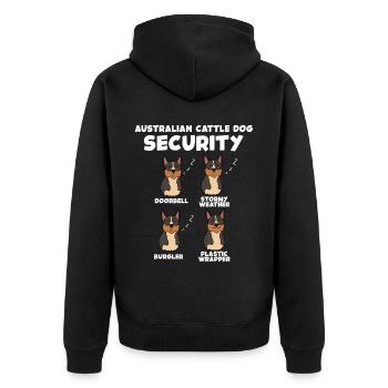 Australian Cattle Dog - Unisex Premium Bio Zip Hoodie - Schwarz - Hinten - Nico (187cm)
